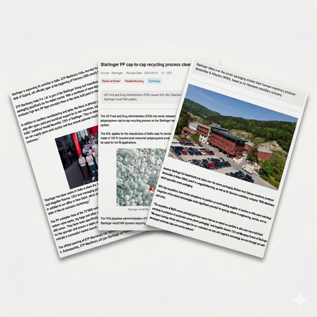 Starlinger Plastik Makine Çin Güneydoğu Asya B2B Medya
